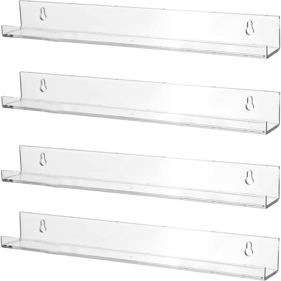 Clear Acrylic Floating Shelves For Wall Mounted Display Of - Temu