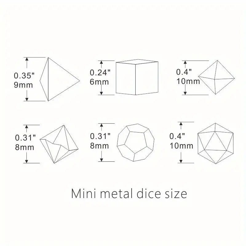 7pcs set metal mini archaized board game dice set polyhedral table game dice role playing rpg dice details 1