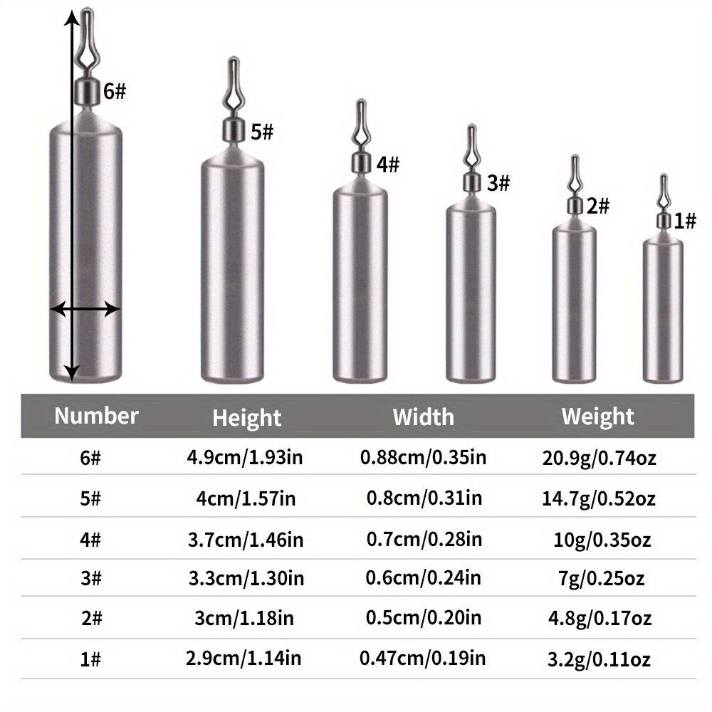 Conjunto Plomos Pesca Varios Tamaños: 3/4/5/6/8/10 Piezas - Temu