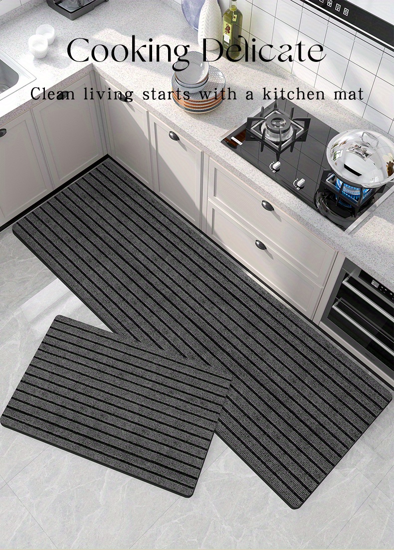 Soft Thickened Kitchen Mat, Striped Non-slip Oil-proof Floor Mat, Durable  Waterproof Runner Rug, Dirt-resistant Floor Mat, Machine Washable, Entrance  Doormat, Kitchen Living Room Laundry Bathroom Water-absorbing Floor Mat Set  - Temu