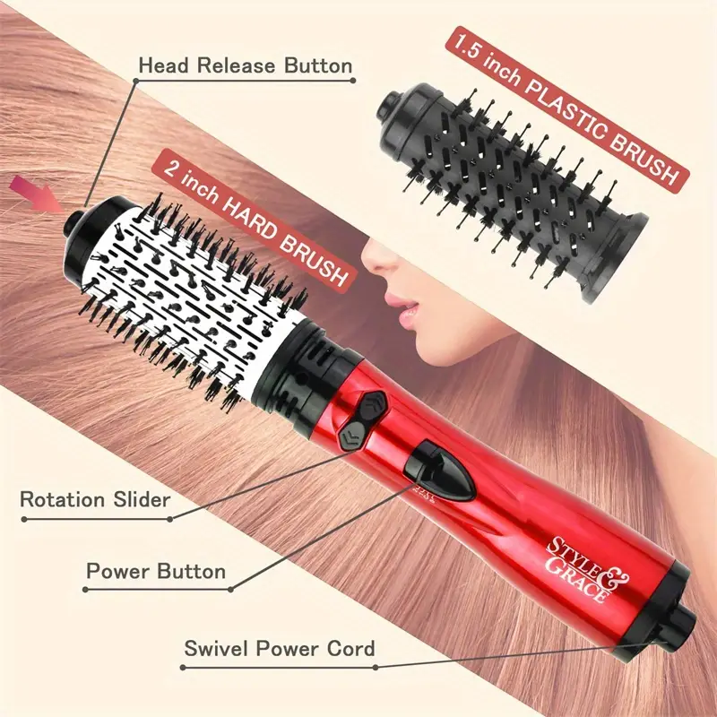 styling tools and hair dryers suitable for home salons rotating hair dryer brushes 2 in 1 electric rotating curling combs suitable for stylish and energetic curls details 3
