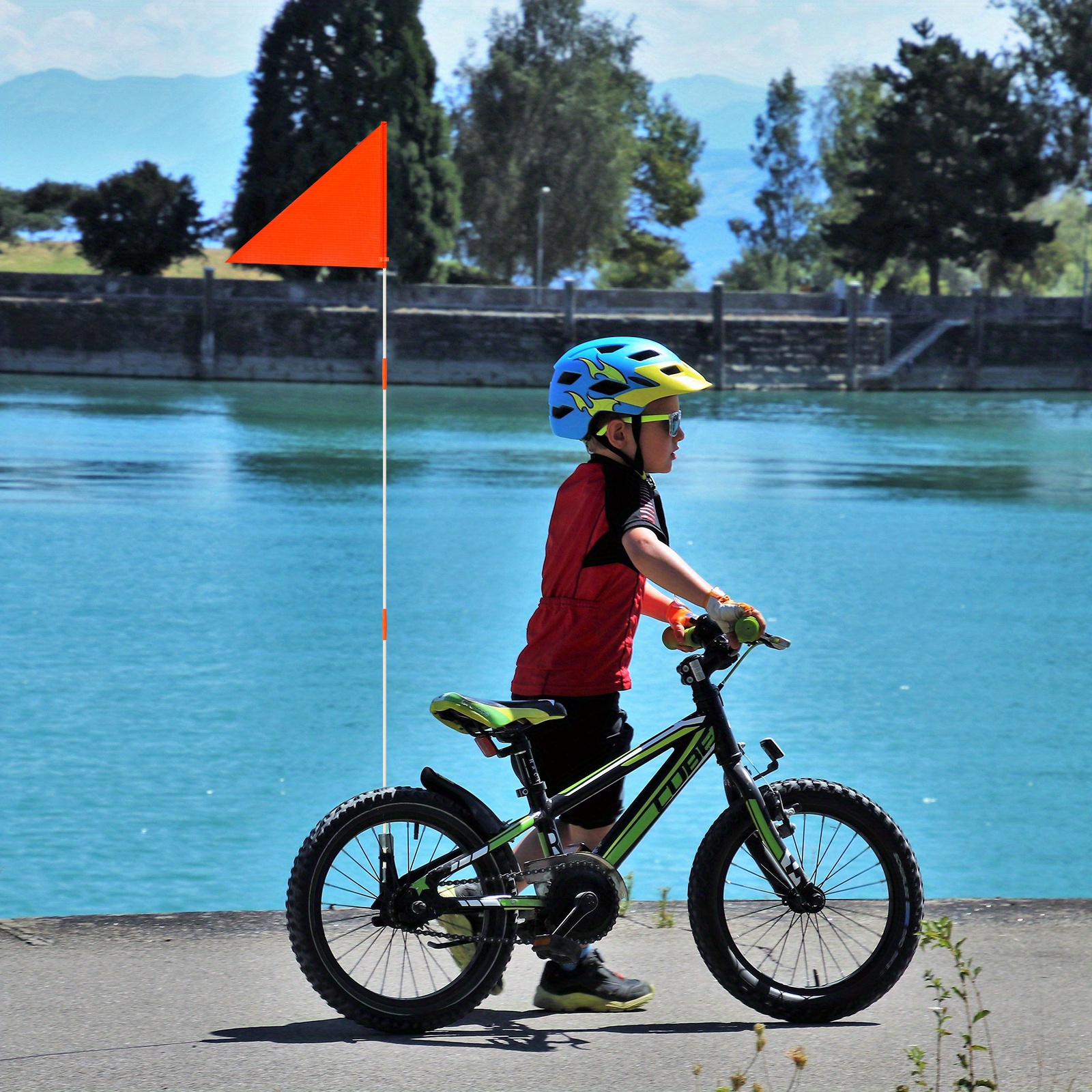 CH*[READY STOCK] Bike Safety Flag With Pole 7-Foot Adjustable Height