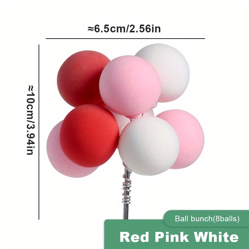 Balloon Cake Topper in Pink & White