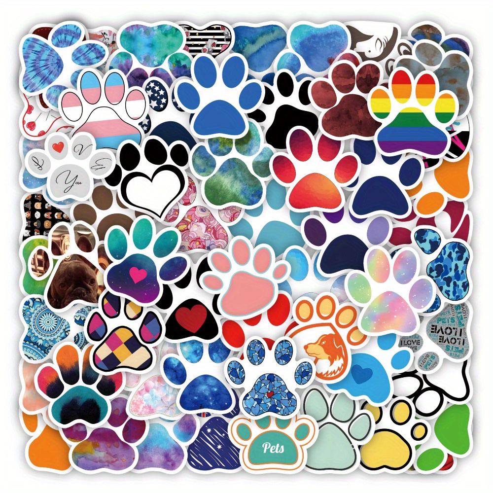 864ct Creative Shapes etc. Incentive Stickers Colorful Paw Prints