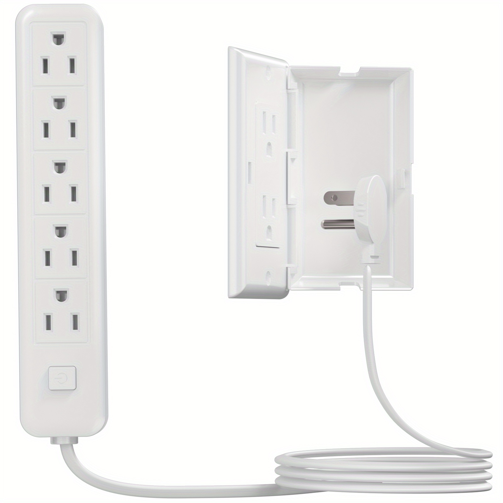 Ultra thin Outlet Concealer With Ultra Flat Plug Power Strip - Temu