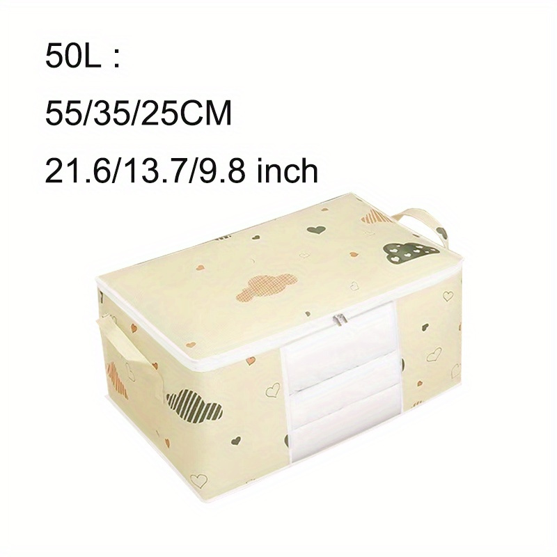 Spencer 2Pcs Foldable Storage Bag Clothes Blanket Large Capacity Quilt  Closet Sweater Organizer Box Pouches (23.2x16.1x13.4, Grey-1)