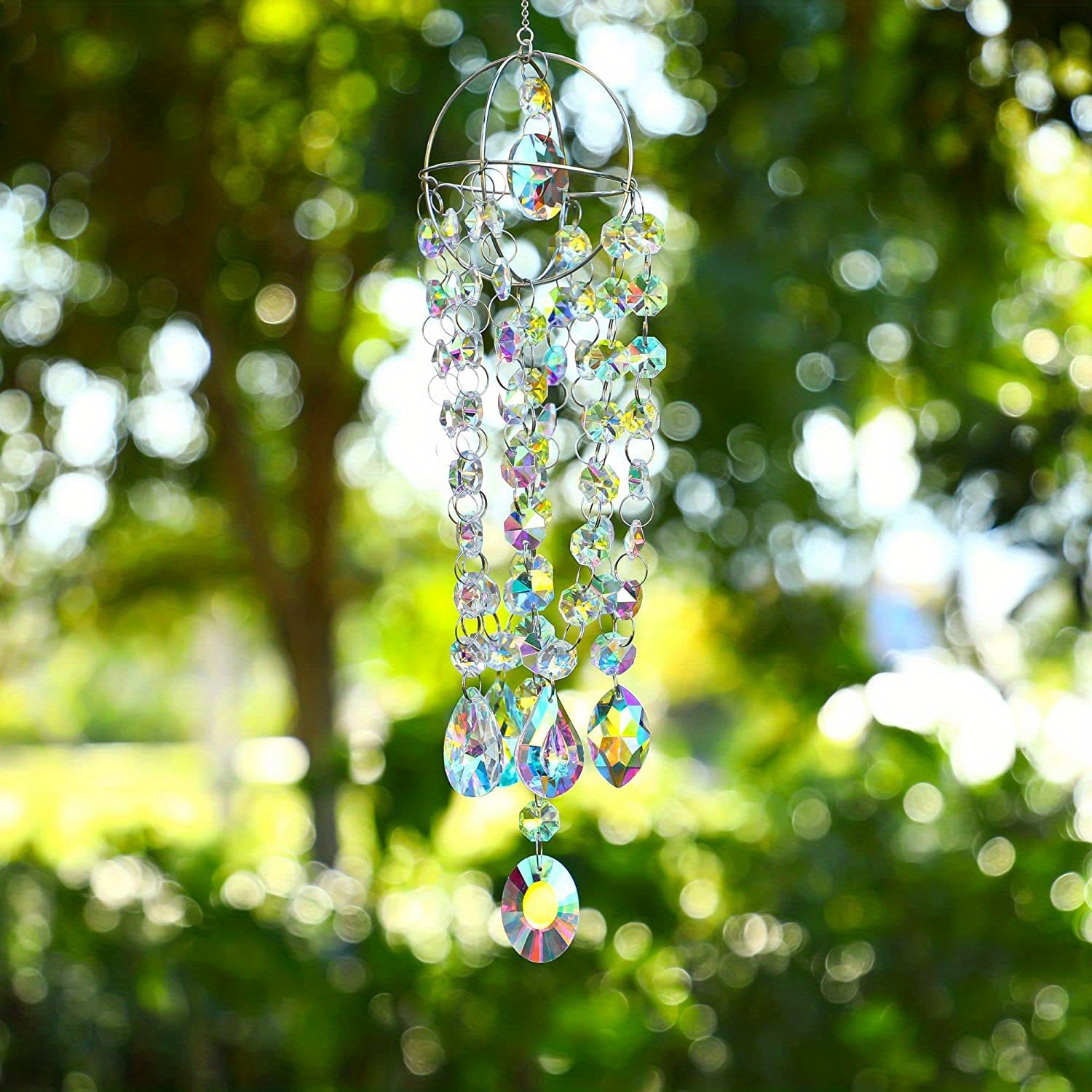 Naturel Jaune Cristal Attrape-soleil Carillon Éolien Décoration, Mode en  ligne