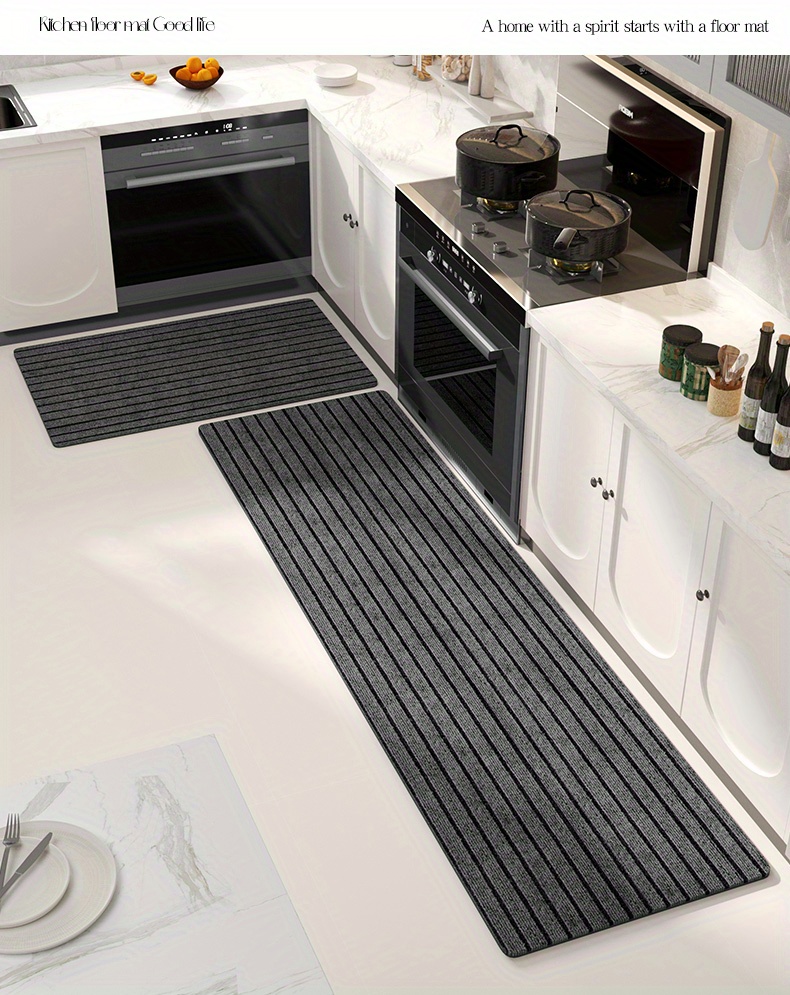 Soft Thickened Kitchen Mat, Striped Non-slip Oil-proof Floor Mat, Durable  Waterproof Runner Rug, Dirt-resistant Floor Mat, Machine Washable, Entrance  Doormat, Kitchen Living Room Laundry Bathroom Water-absorbing Floor Mat Set  - Temu