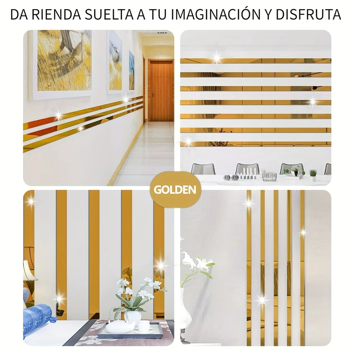 10pcs, Moderno Minimalista Forma De Tira Espejo Pegatina De Pared, Pegatina  De Pared De Espejo De Plástico Autoadhesivo De Acrílico Espejos Para Decor