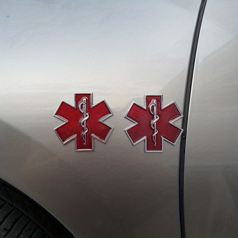 Life Star Car Stickers Blue Emergency Ambulance Logo Car Personality  Modification Metal Side Tail Scratch Decorative Stickers. - Temu Germany