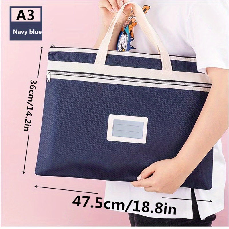 Stationery Storage Bag Blue A3 8k Art Bag 8k Document Bag Information Bag  School Bag Travel Bag Folder Art Painting Bag Painting Supplies Art Supplies  Office Study Bag Student Bag Picnic Bag