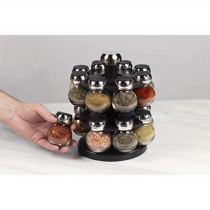 KitchenGenie Seasoning Organizer: Spice Jar & Tool Set With Sugar