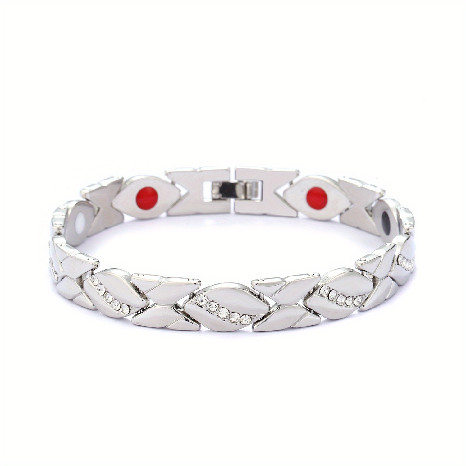 Men's Leaf Magnetic Bracelet with Diamond