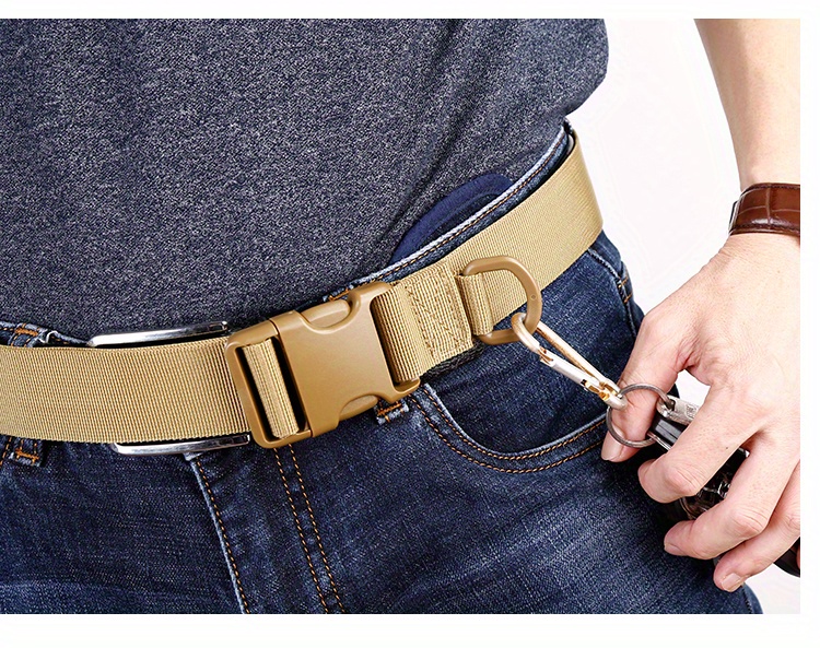 CamGo Adjustable Tactical Belt - Mens Quick Release Military Nylon Belt  with Heavy Duty Buckle