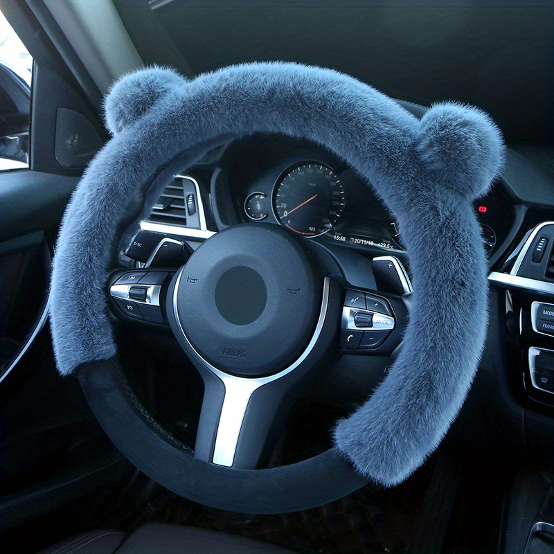 Dropship Grey Winter Plush Steering Wheel Cover Warm Car Wheel Protector  Universal Car Accessories For Women Men to Sell Online at a Lower Price