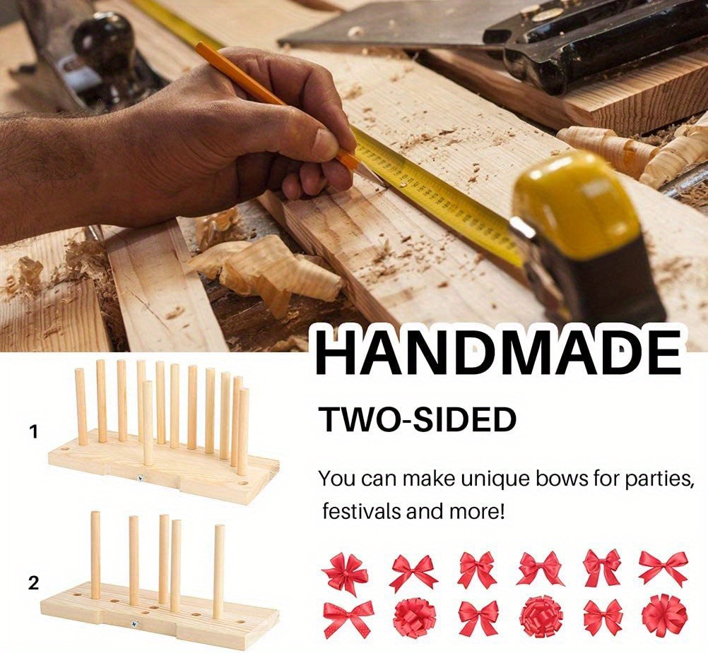 Bow Maker For Ribbon Wooden DIY Bow Maker Double-Sided Bow Maker Tool For  Creating Gift