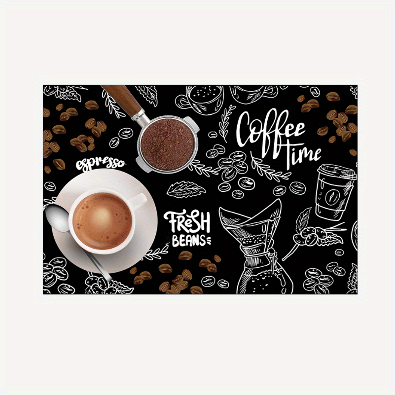 Black Coffee Mat Coffee Maker Mat Absorbent Mat For - Temu