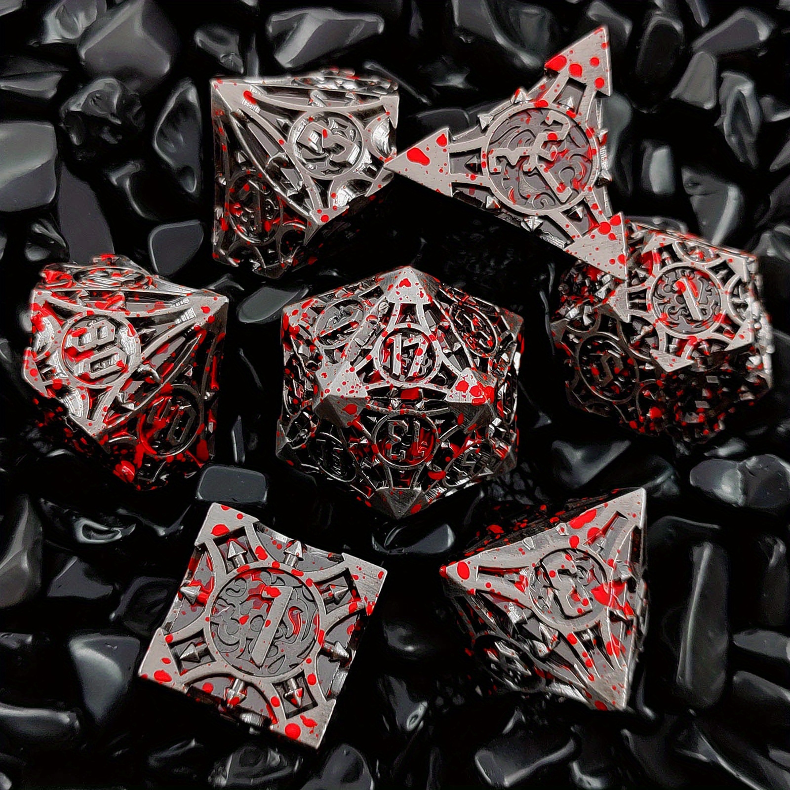  RPG Dice - Metal MTG & DND of D20 Polyhedral Die for Dungeons  and Dragons, Magic The Gathering & More - 20 Sided, Solid Metallic,  Balanced Feel with Smooth Blue Finish