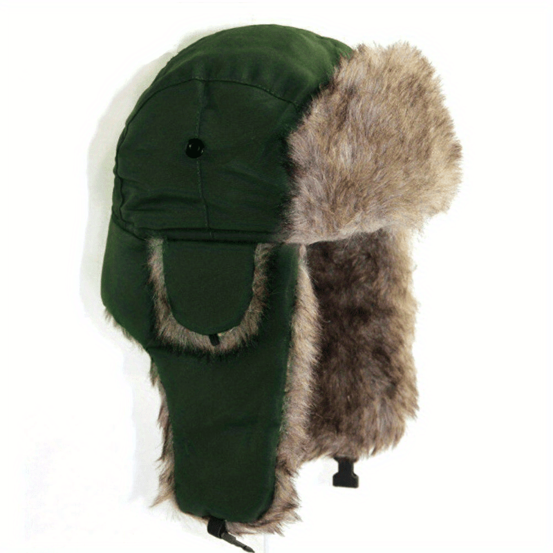 Peicees Sombrero de aviador y gafas de trampero, accesorios de disfraz,  gorra de soldado Ushanka con solapa de piel para orejas