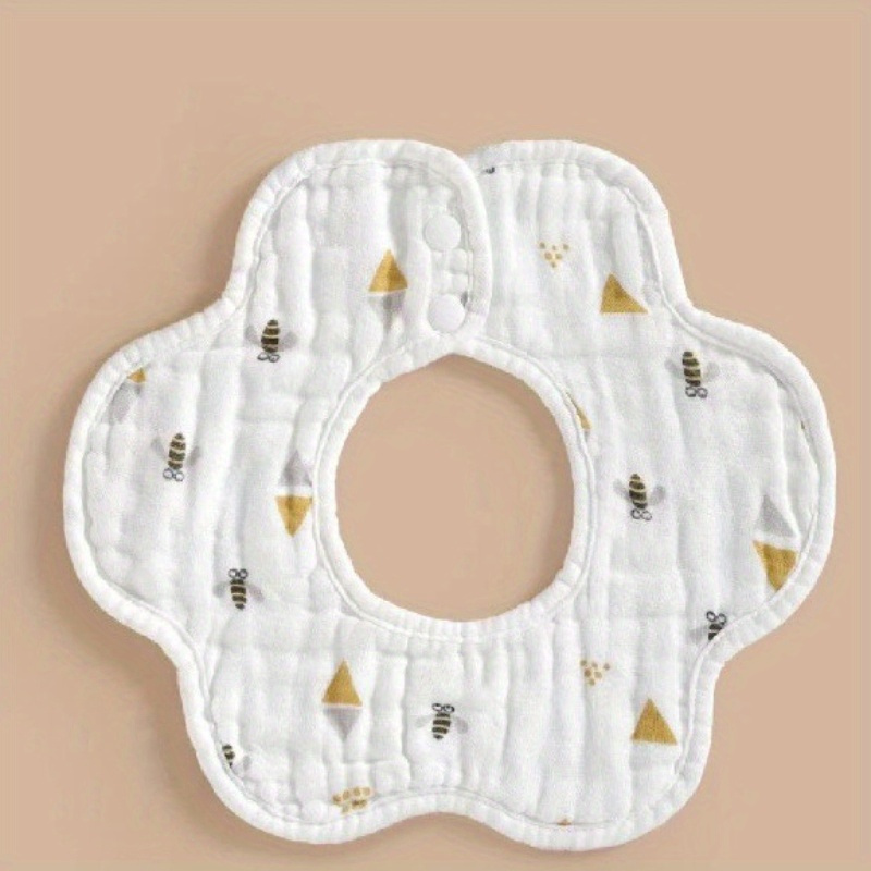 Infant Toddler Cotton Gauze Petal Bib, Absorbent Feeding Bib