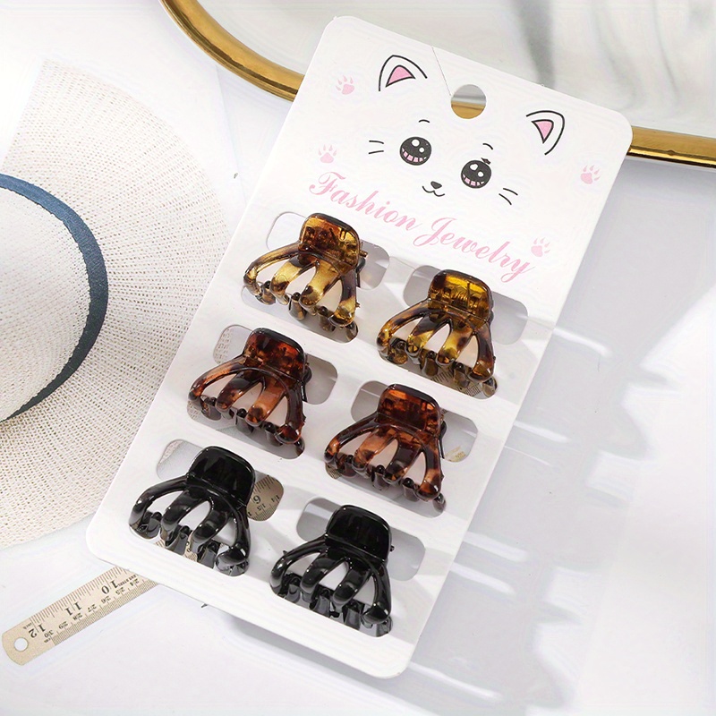 6pcs Acrylic Mini Hair Grippers, Hair Claw Clip