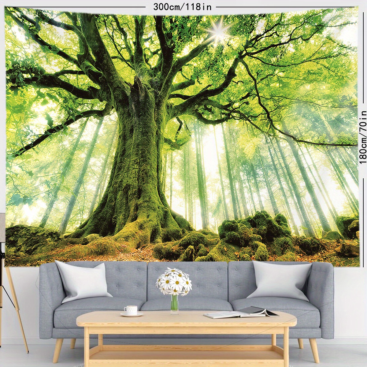 Forest Print Tapestry Vibrant Wall Hanging Living Room - Temu Canada