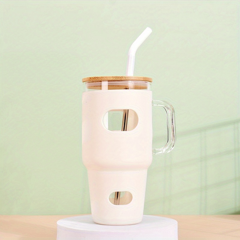 Borosilicate Glass Coffee Cup Sipper Glass Cup Mug Sipper Bottle