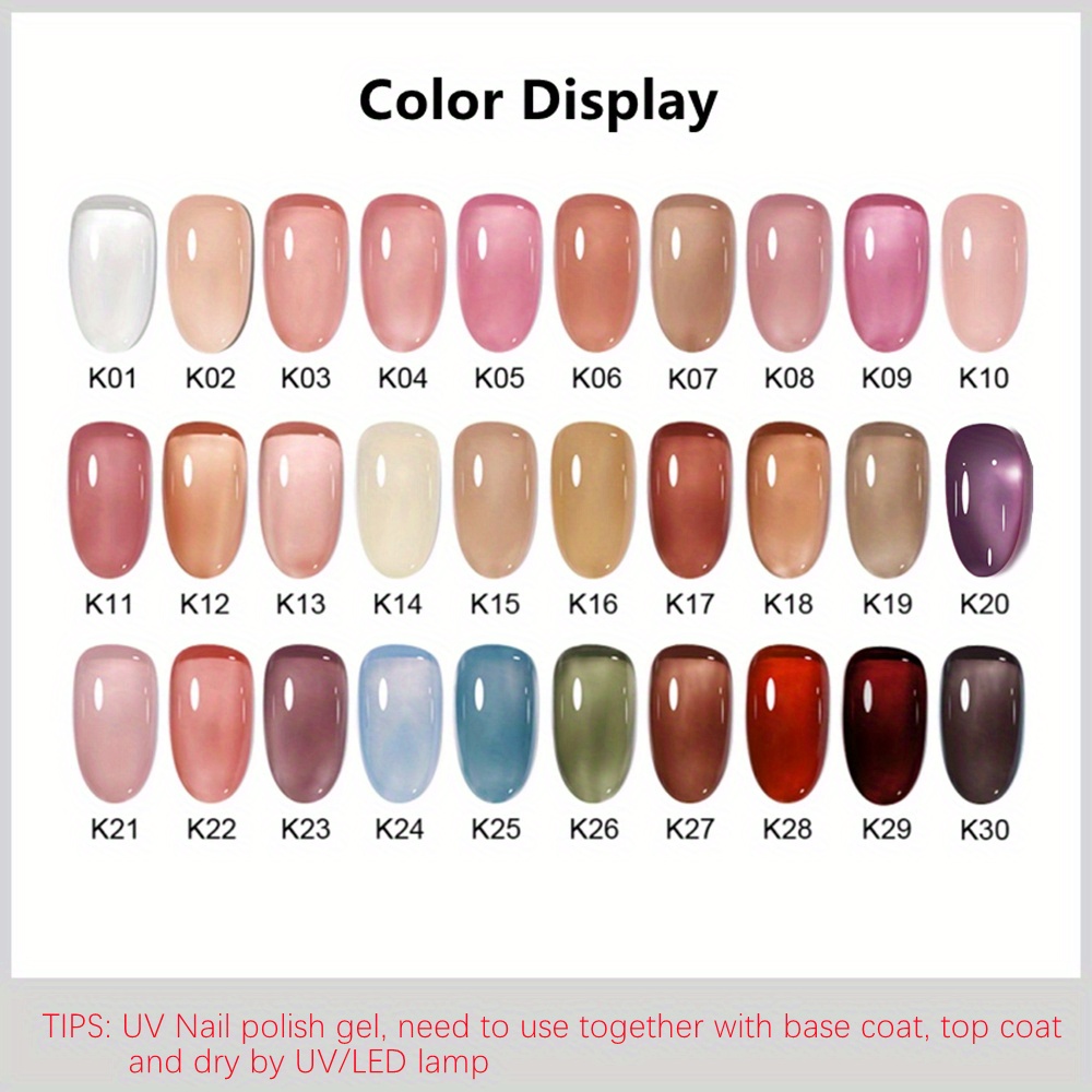 15 Colors Jelly Crystal Gel Nail Polish Translucent Blue Temu