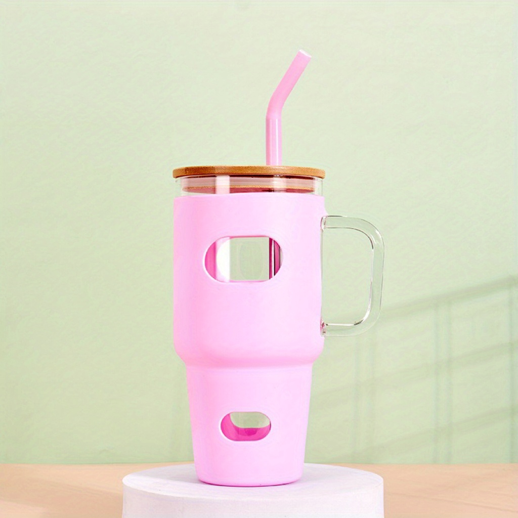 Straw Tumbler, Reusable Vacuum Tumbler With Straw, Stainless Steel  Double-walled Glass With Lid And Handle, Heavy Duty Water Bottle, Water  Cup, Summer Drink, Kitchen Items, Home Kitchen Items, Perfect Birthday Gift  