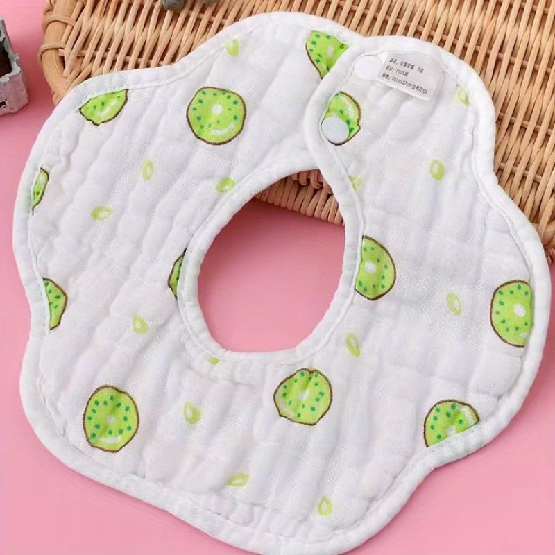 Infant Toddler Cotton Gauze Petal Bib, Absorbent Feeding Bib