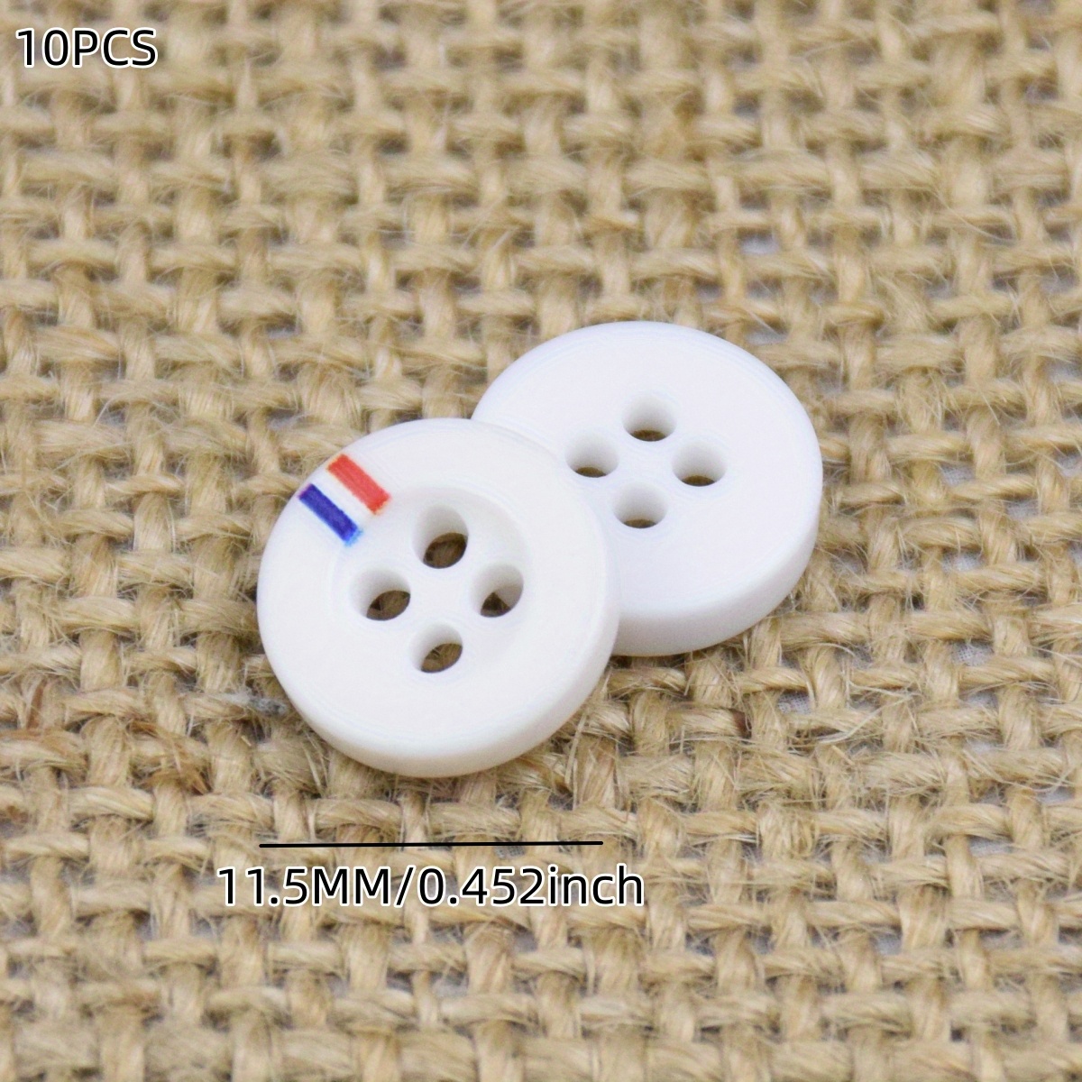 10PCS Resin Buttons High Shirt t shirt Beige Round Thin Four Eyed Button