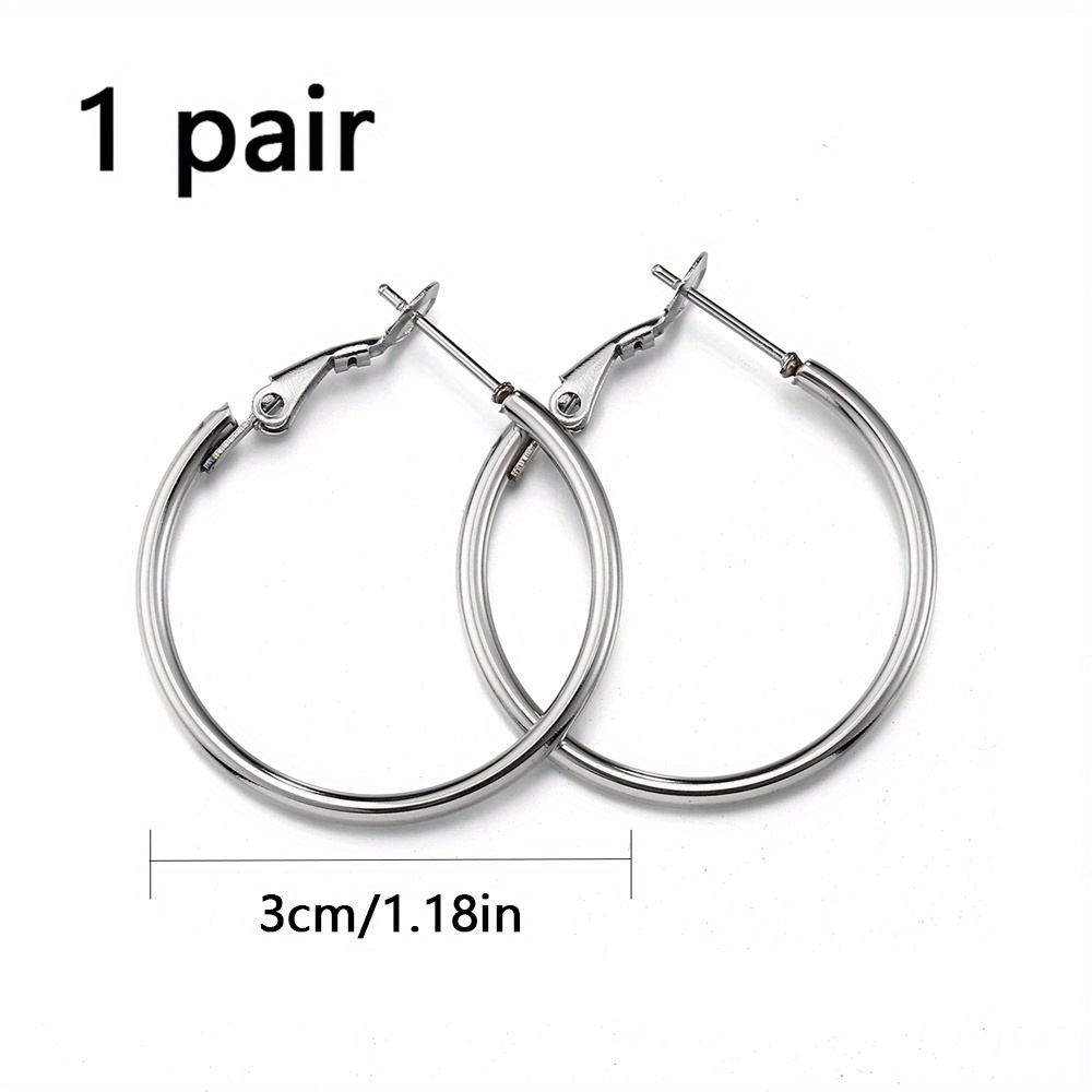 Fashion Gold Color Small Hoop Earrings Stainless Steel Circle