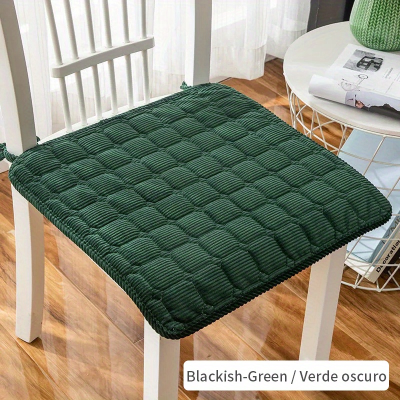 1pc Solid Color Corduroy Cushion Pad, Thick Bench Or Chair Soft