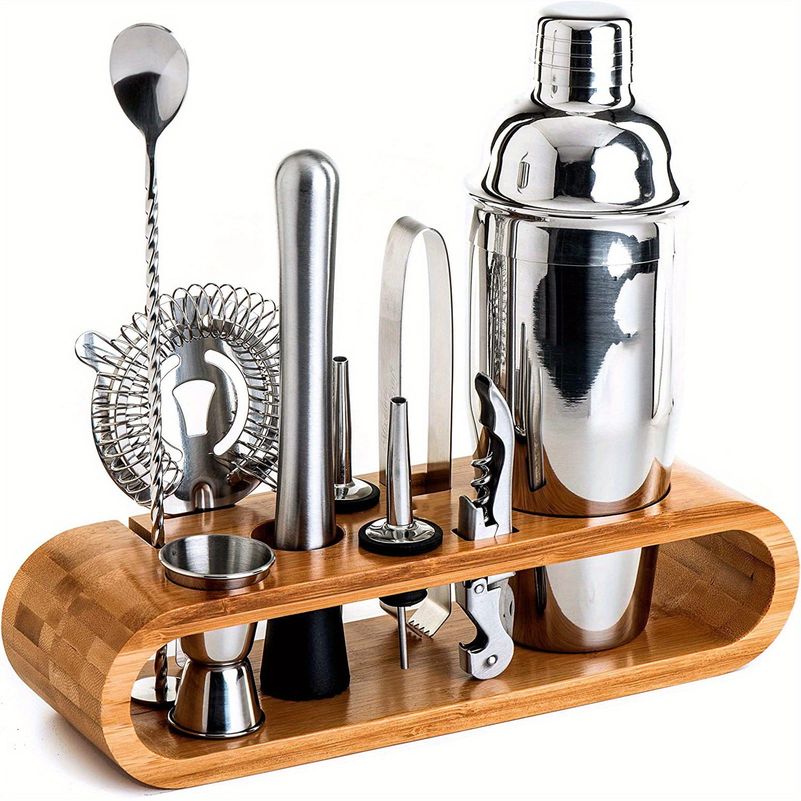 Bartender Kit Cocktail Shaker Set with Stand Bar Tool Bar Set for Drink  Mixing Home Bartending Kit 11-Piece Bar Cart Accessories: Martini Shaker