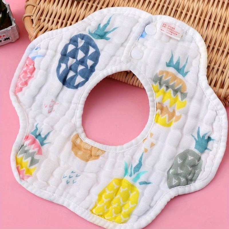 Infant Toddler Cotton Gauze Petal Bib, Absorbent Feeding Bib