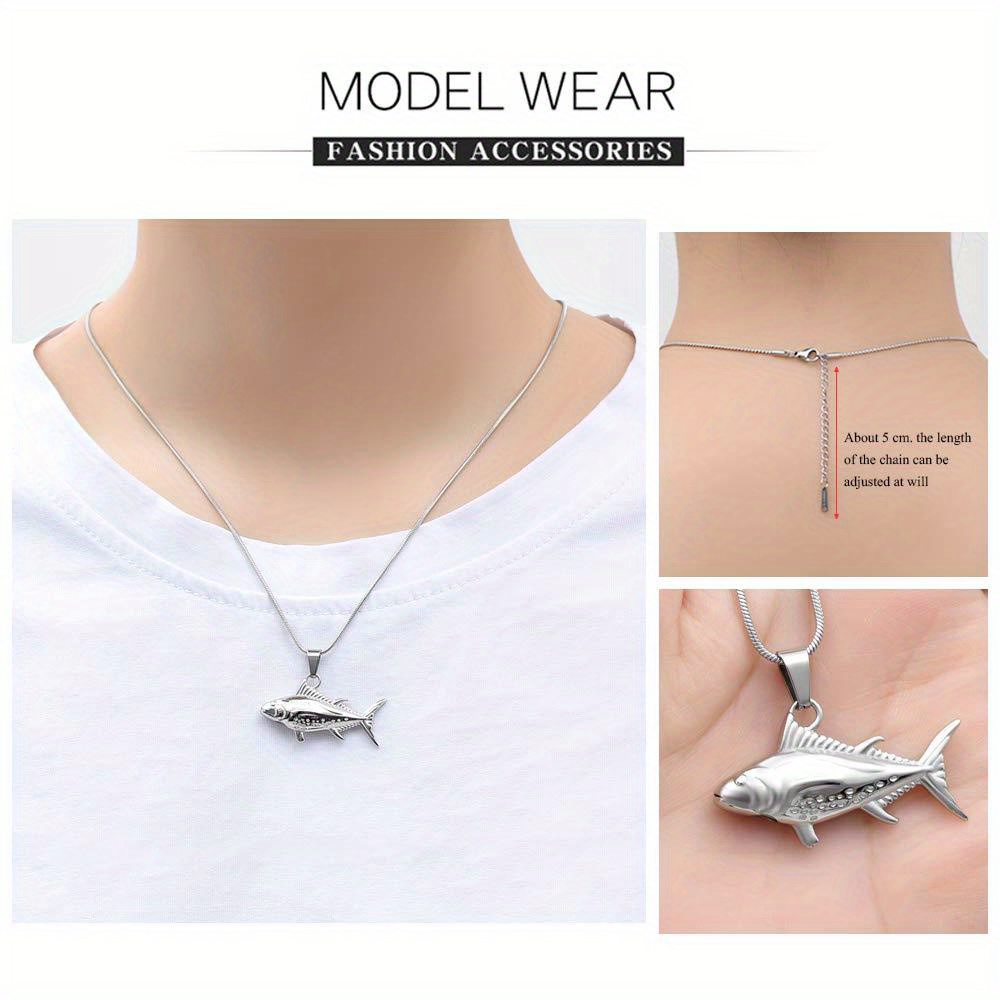 Stainless Steel Sea Fish Shape Ashes Memorial Urn Pendant - Temu