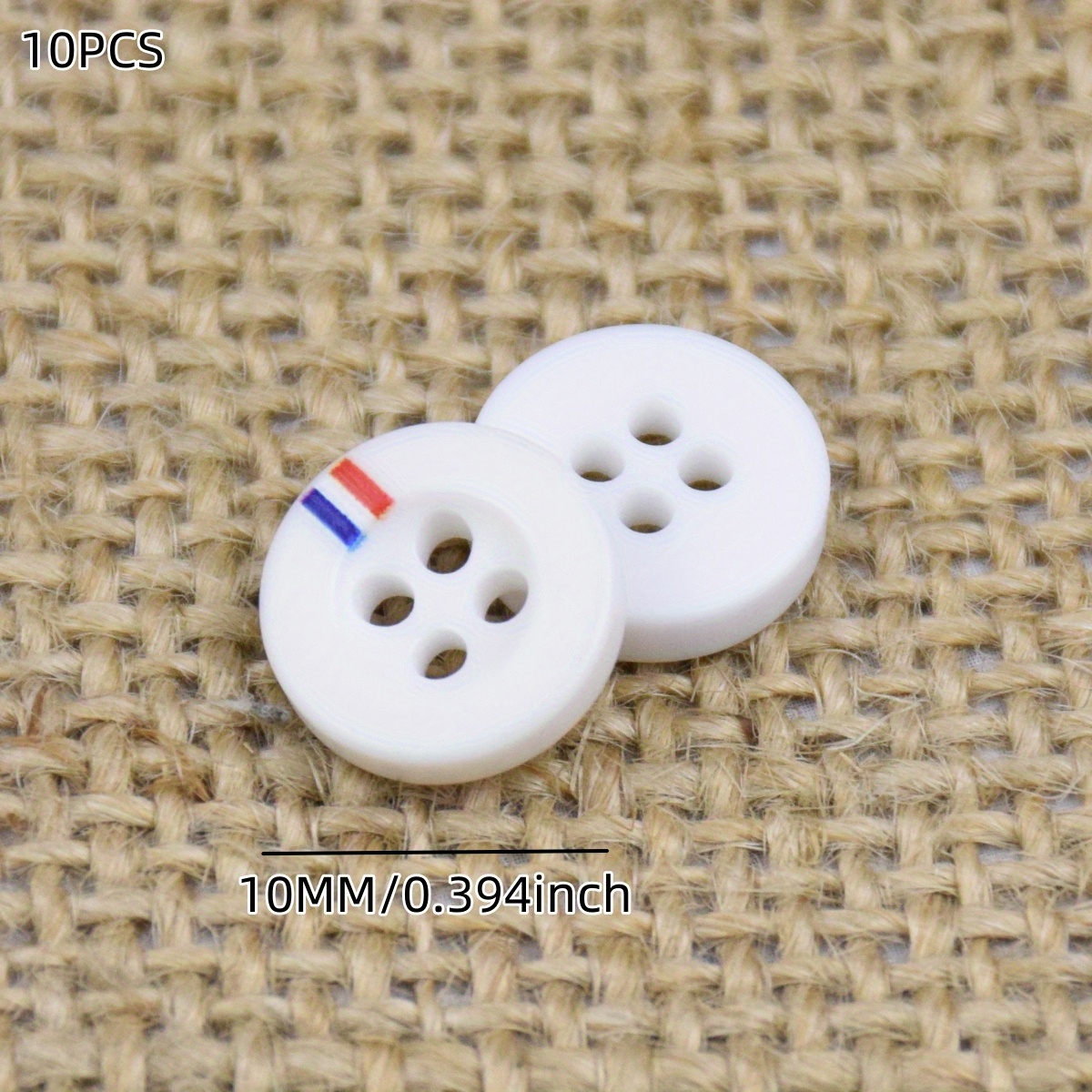 50pcs/pack White Color 4 Holes Buttons Shirt Buttons For Men Apparel  Supplies Sewing Accessories Size 0.43inch