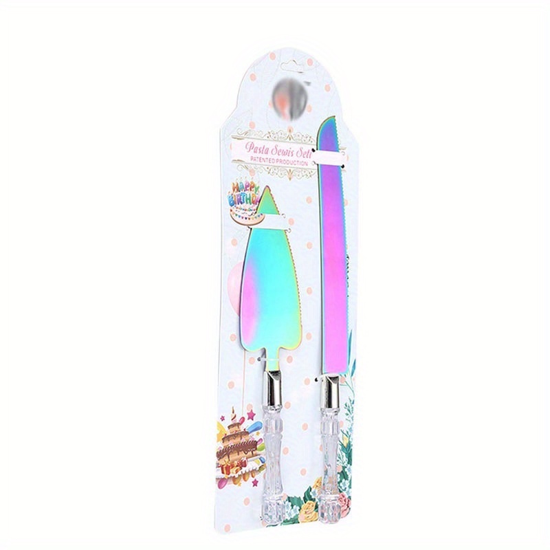 Cake Knife Set W/acrylic Handle Clear