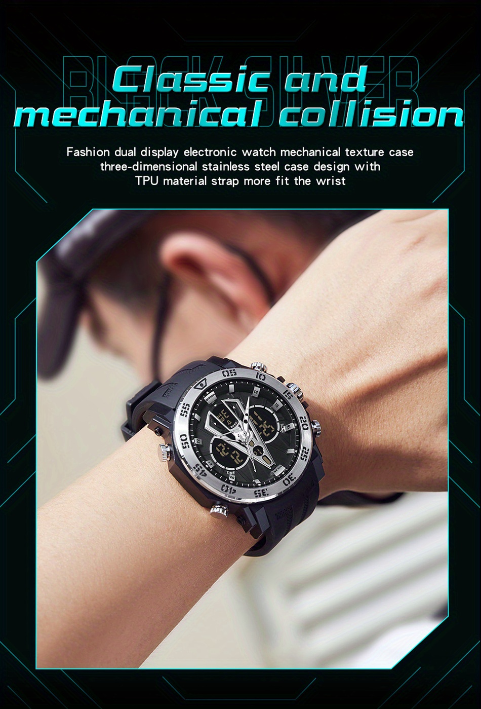 1 pieza de relojes para hombre, marca de lujo, pantalla Dual, hora,  analógico, Digital, LED, relojes deportivos para exteriores, reloj de  pulsera militar del ejército para hombre - Temu Spain