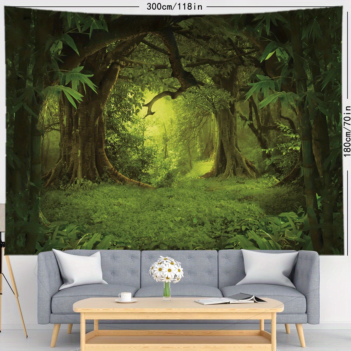 Forest Print Tapestry Vibrant Wall Hanging Living Room - Temu Canada