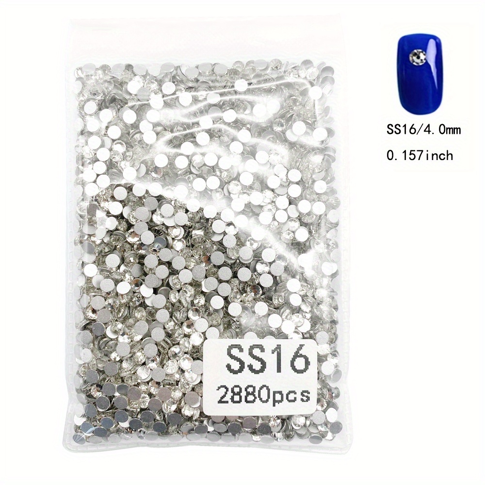 4320Pcs SS20 Flatback Rhinestones for Crafts Bulk Clear-Crystals White  Craft Gems Jewels Glass Diamonds Stone 5mm-Silver Gems for Nails Dance  Costumes