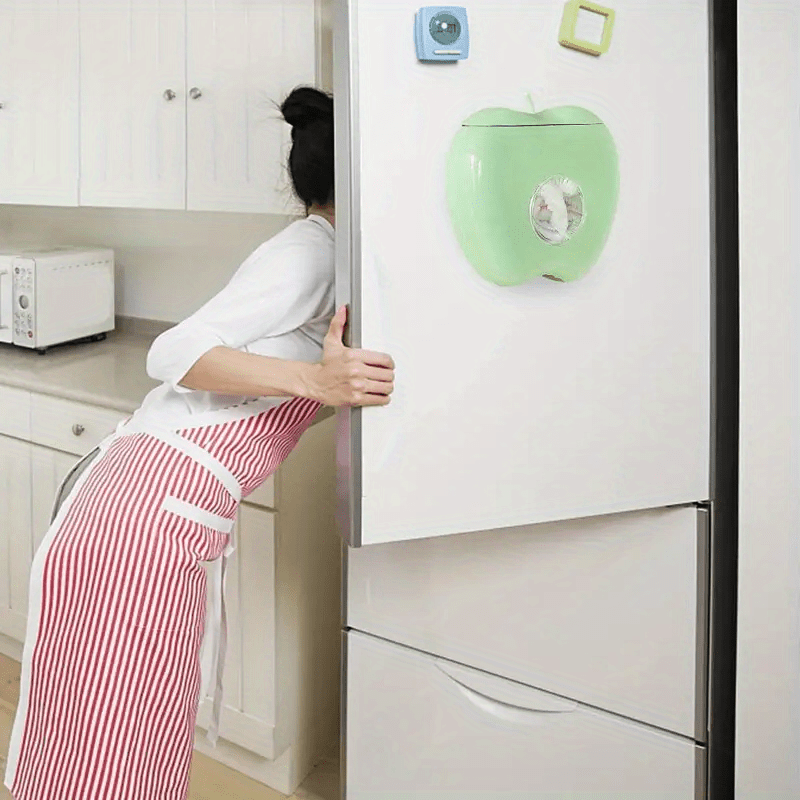 Rurah Plastic Refrigerator Cling Film Storage Rack Shelf Wrap Cutting Wall  Hanging Paper Towel Holder Kitchen Accessories,Khaki