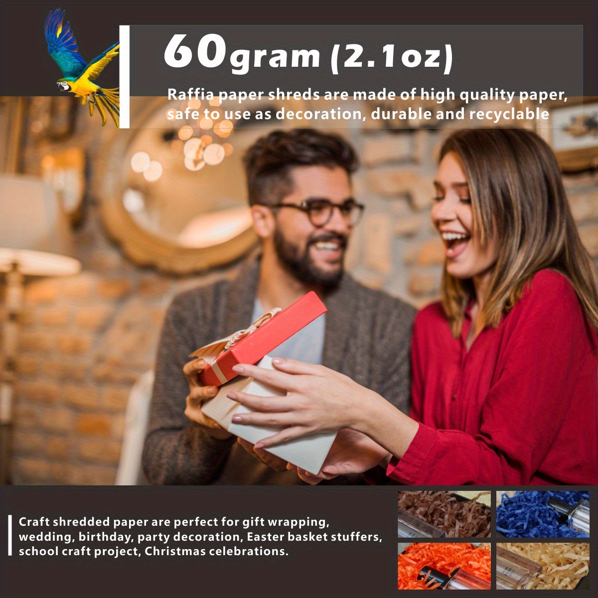 Basket Grass Craft Shred Confetti Raffia Paper Filler Easter Temu