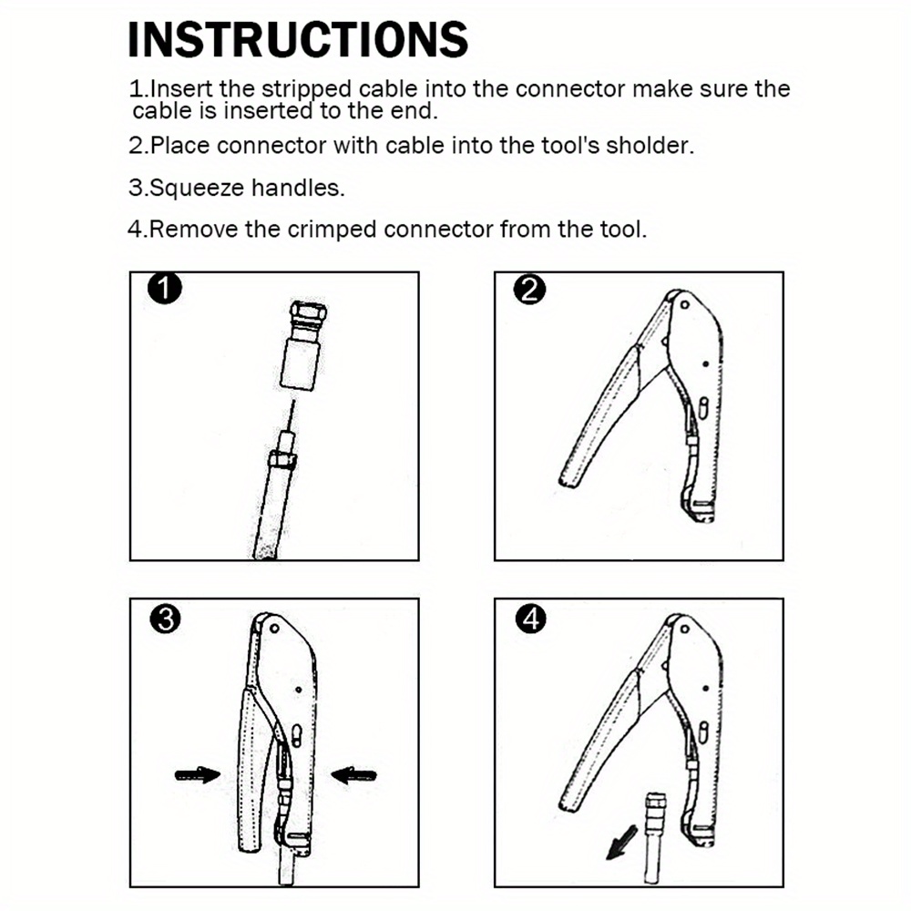 Compression Tool Pro Cable Coax Coaxial Crimper Rg6 Rg59 Temu