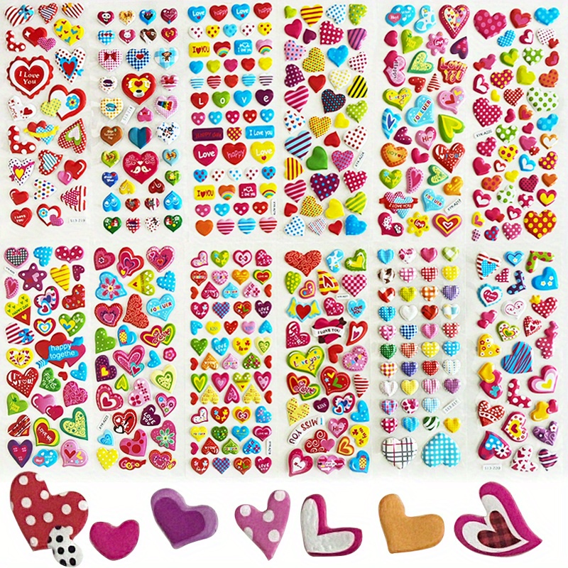 8 Sheets/Pack Beautiful Love Sticker Children Cute Cartoon Heart-Shaped  Bubble PVC Stickers for Kids Girls Scrapbook - AliExpress