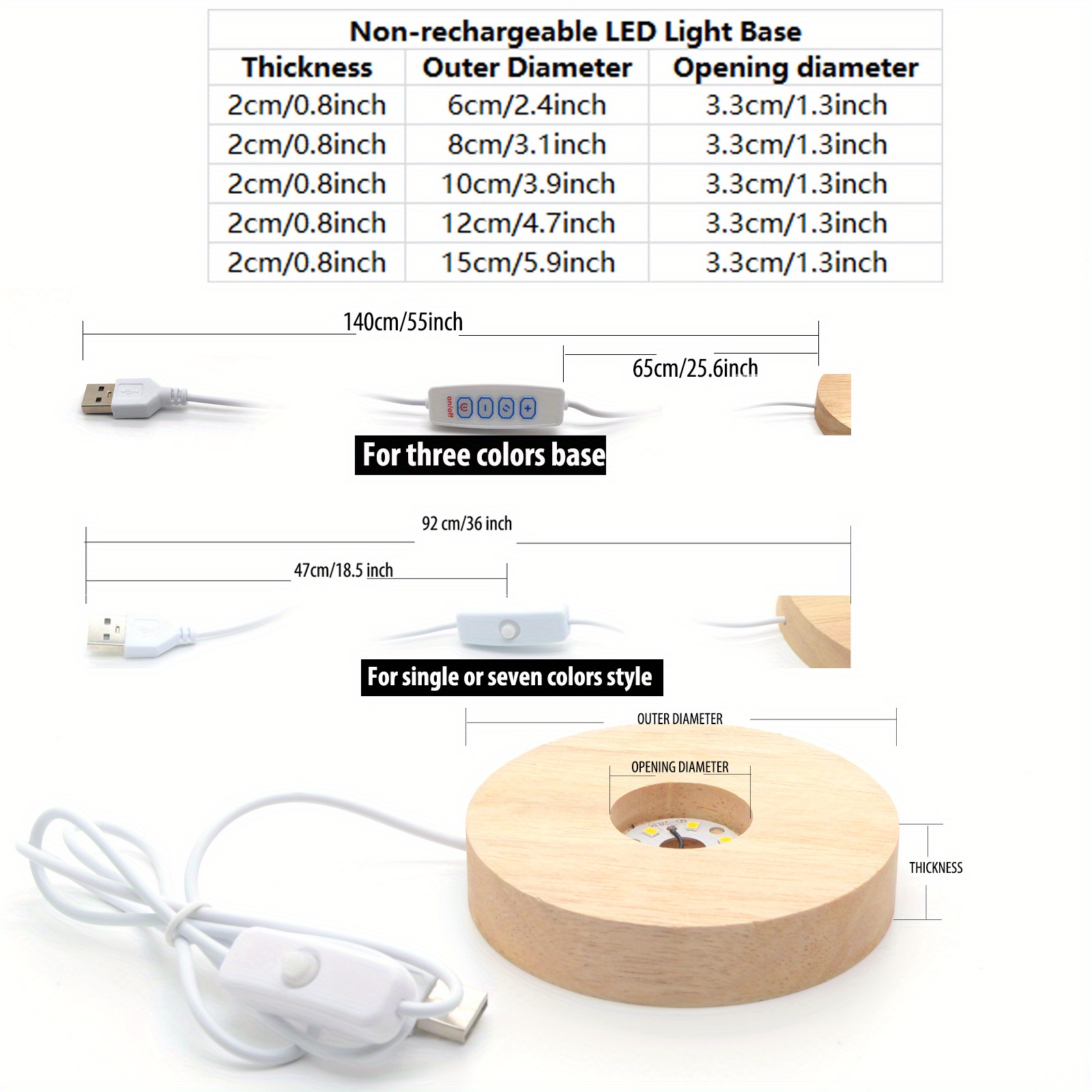 solid wooden     color led light display base wooden light display base stand for 3d crystal glass resin art 3d pictures christmas halloween thanksgiving day gift details 4