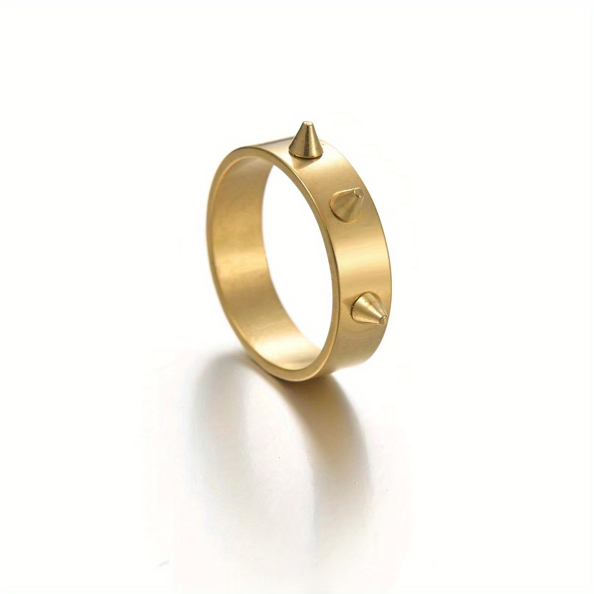 Men's Hip Hop Geometric Knuckle Stud Spike Ring