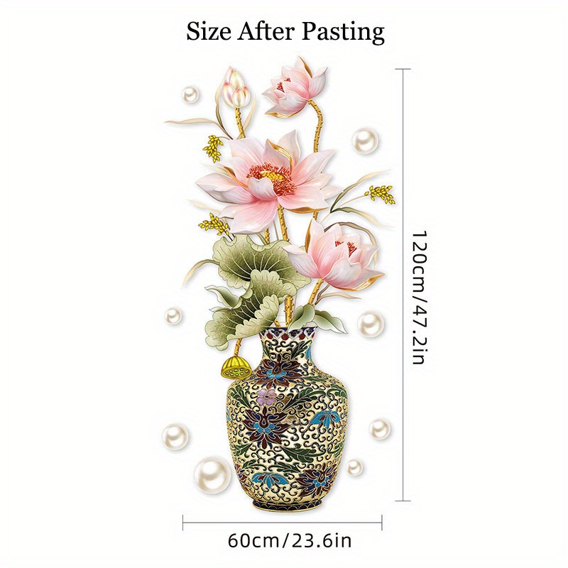 Bring A Touch Of Chinese Elegance To Your Home With This Vintage Lotus Flower Wall Sticker!