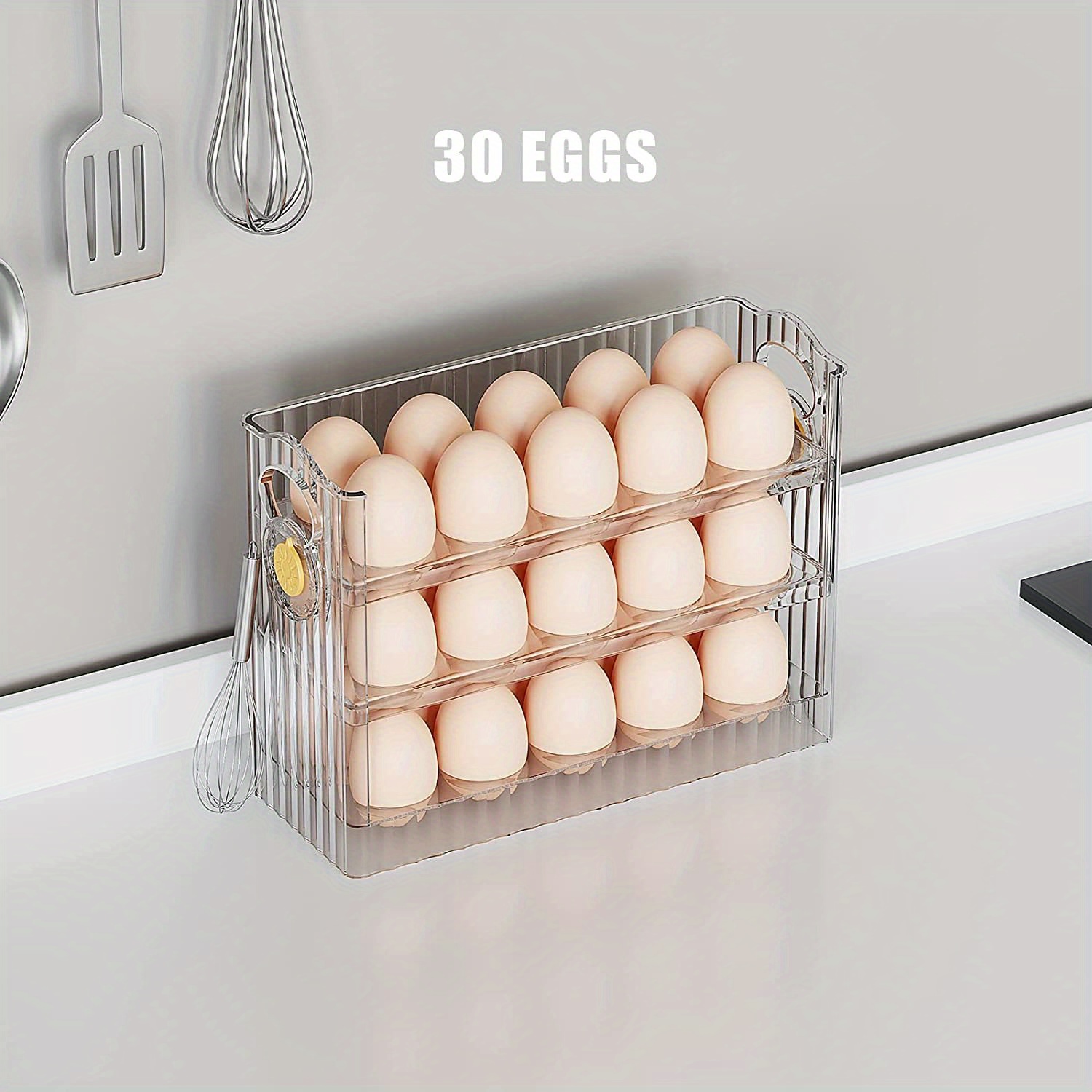 Soporte para Huevos de 3 Niveles para Refrigerador, Contenedor de  Almacenamiento de Huevos para Estante de Cocina de Despensa Verde perfecl  Titular de huevos