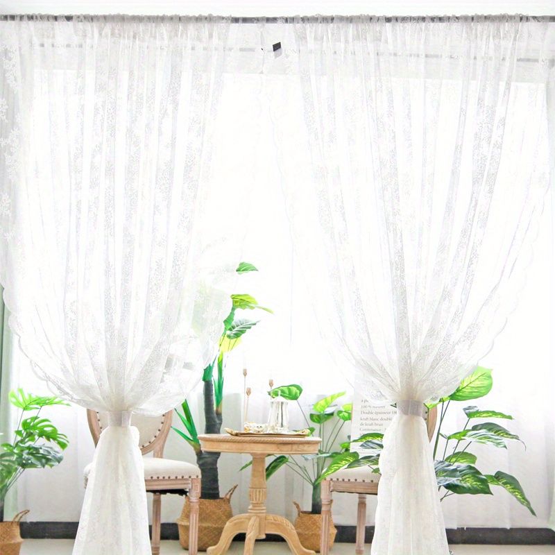 Cortinas de tul transparente para salón, dormitorio, puerta,  cocina, ventana, niños, decoración del hogar : Hogar y Cocina